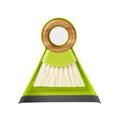 Full Circle Tiny Team Mini Brush & Dustpan Set - Compact, Countertop Cleaning, Kitchen, Desk, Crumbs - Green
