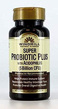 Windmill Natural Vitamins Super Probiotic Plus with Acidophilus (5 Billion CFU) 60 Capsules (Pack of 2)
