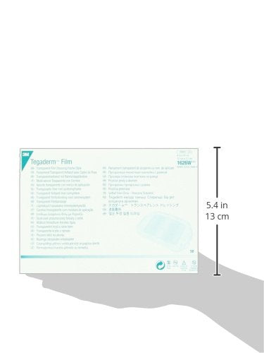 3M Tegaderm Transparent Dressing with Label 4 x 4 3/4 (10 x 12 cm)50 per Box #1626W