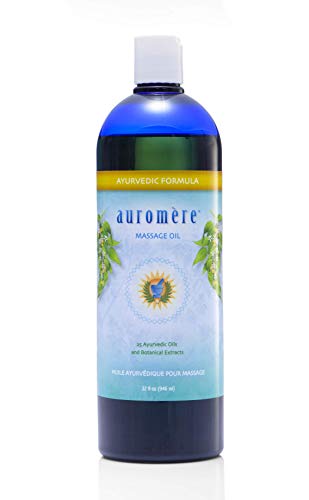 Auromere Ayurvedic Massage Oil - Vegan, Cruelty Free, Natural, Non GMO, with Cold-Pressed Sesame Oil Infused with 25 Herbal Extr