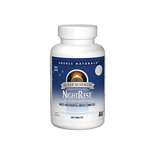 Source Naturals Sleep Science NightRest Multi-Nutrient & Herb Complex With Melatonin, GABA, Passion Flower, Chamomile, Lemon Bal