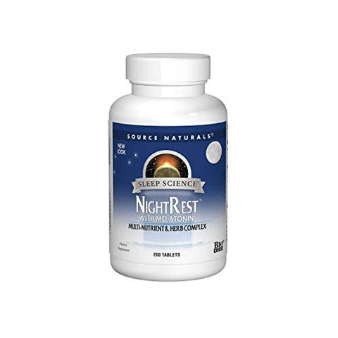 Source Naturals Sleep Science NightRest Multi-Nutrient & Herb Complex With Melatonin, GABA, Passion Flower, Chamomile, Lemon Bal