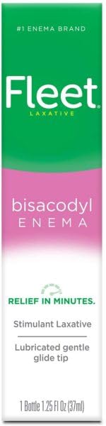 Fleet Laxative Bisacodyl Enema for Adult Constipation | 1.25 Fl Oz | Pack of 6