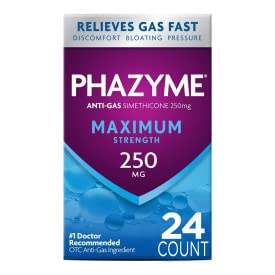 Phazyme Maximum Strength 250 mg Anti-Gas Softgels 24 Count (Pack of 5)