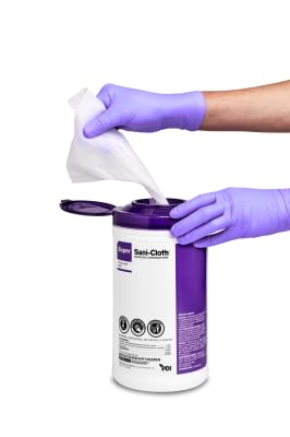 Super Sani- Cloth Germicidal Disposable Wipe, X-Large 5 x 8 Wipe, Pop Up Dispenser of 65