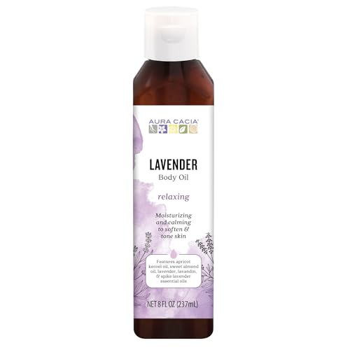 Aura Cacia Body Oil, Relaxing Lavender, 8 Fluid Ounce (Pack of 2)