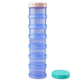 7 Day Pill Organizer Case Stackable Weekly Supplements Vitamins Pills Dispenser Holder Translucent Blue with Extra Lid