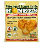 Honees Filled Menthol Lemon Cough Drop, Honey, Menthol & Lemon Cough Drops- Sore Throat Relief - Nothing Artificial -Natural Sor