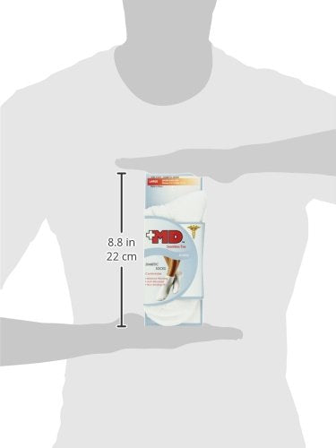 MD USA Seamless Toe-Wave-In Mesh Diabetic Ankle Socks, White, Large