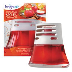 BRIGHT Air Scented Oil Air Freshener, Macintosh Apple and Cinnamon, Red, 2. 5oz, 6/Carton