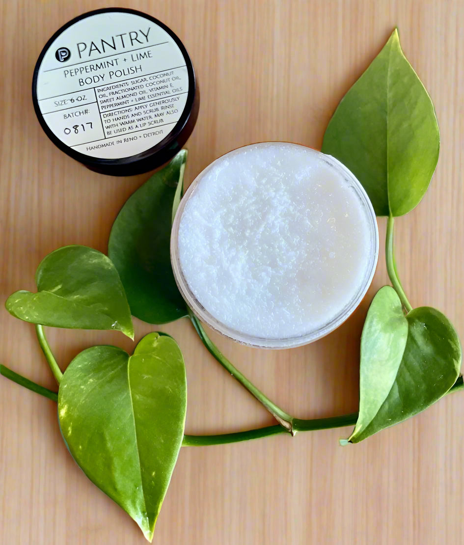 Peppermint + Lime Body Polish : Exfoliating + Refreshing Sugar Scrub