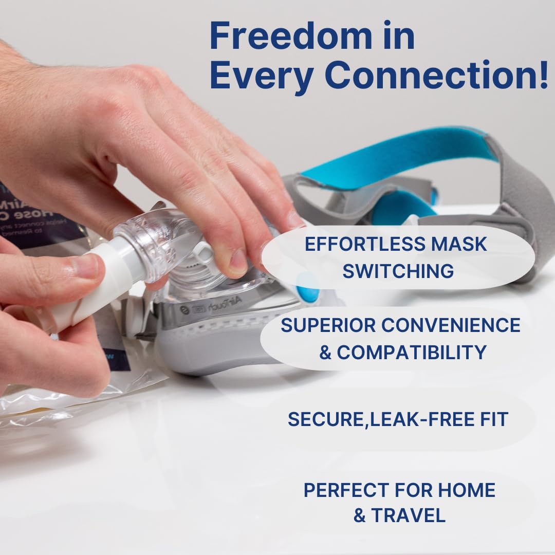 Snugell Pro Hose Connector for CPAP Hoses - Compatible with ResMed AirMini Original Hose and Any 22mm CPAP Mask - Travel-Friendly, Easy to Use