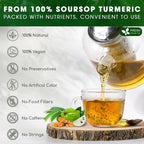 Premium Soursop Turmeric Tea Bags | Blend of Soursop Leaves, and Turmeric Root