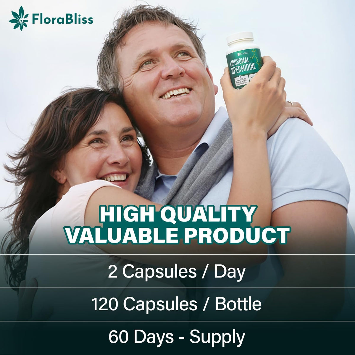 Spermidine Supplement from Chlorella with Thiamin, Zinc, Biotin, & Vitamin C | 120 Capsules | Gluten-Free for Cellular Renewal, Healthy Aging & Vitality Support | 60-Day Supply