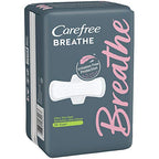 Carefree Breathe Ultra Thin Super Pads with Wings, Irritation-Free Protection, Unscented, 28 Count