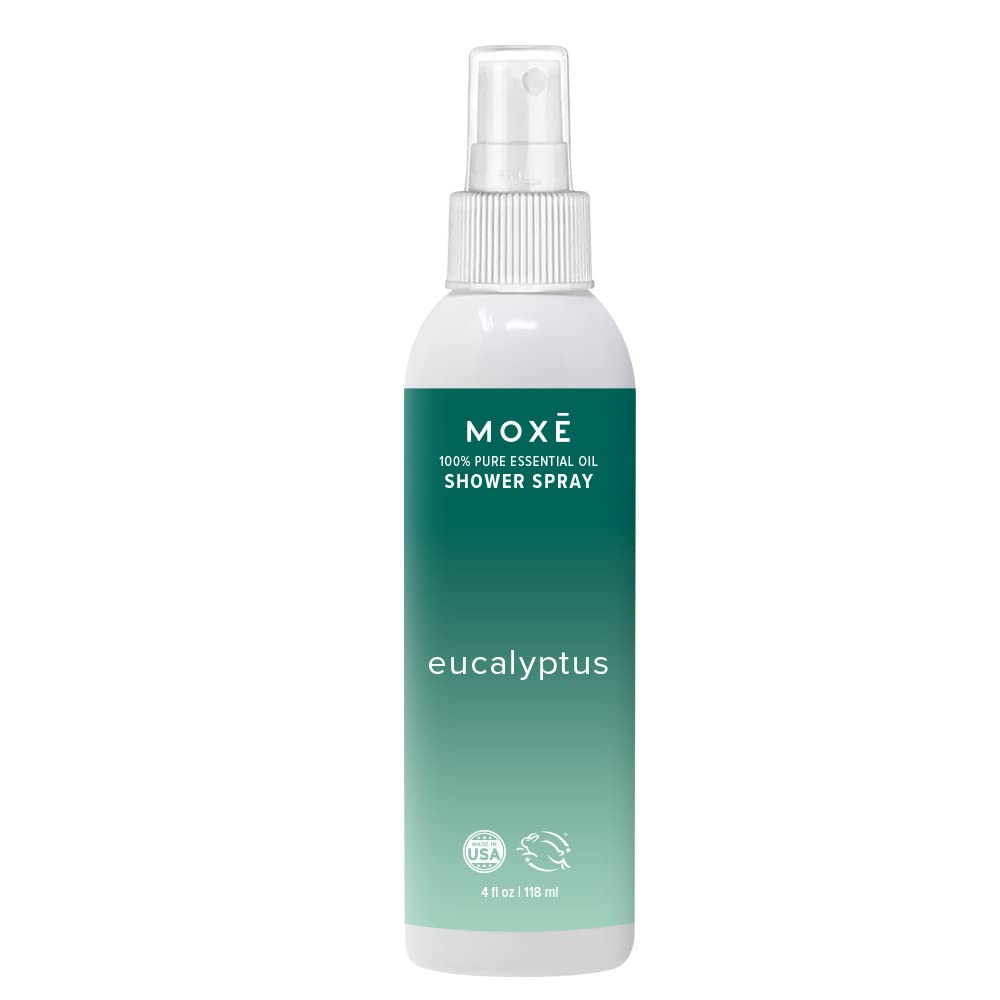 MOXE Eucalyptus Oil Shower Mist, Spa Steam Spray, Certified Natural 100% Essential Oils, Made in USA, Aromatherapy, Sinus Conges