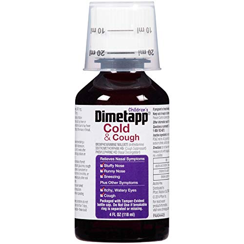 Childrens Dimetapp Cold & Cough (4 fl. oz., Pack of 3, Grape Flavor), Nasal Decongestant, Antihistamine & Cough Suppressant, Alc