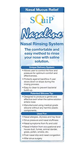 Squip Nasaline Nasal Rinsing System with 10 Premixed Saline Packets