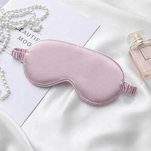LCBD Silk Satin Sleeping Eye Mask, Light Purple Sleep Eye Mask Night Blindfold for Women and Men, Soft Breathable Blackout Eyesh