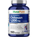 NusaPure Chitosan 1200mg 150 Caps (Non-GMO & Soyfree) with Bioperine
