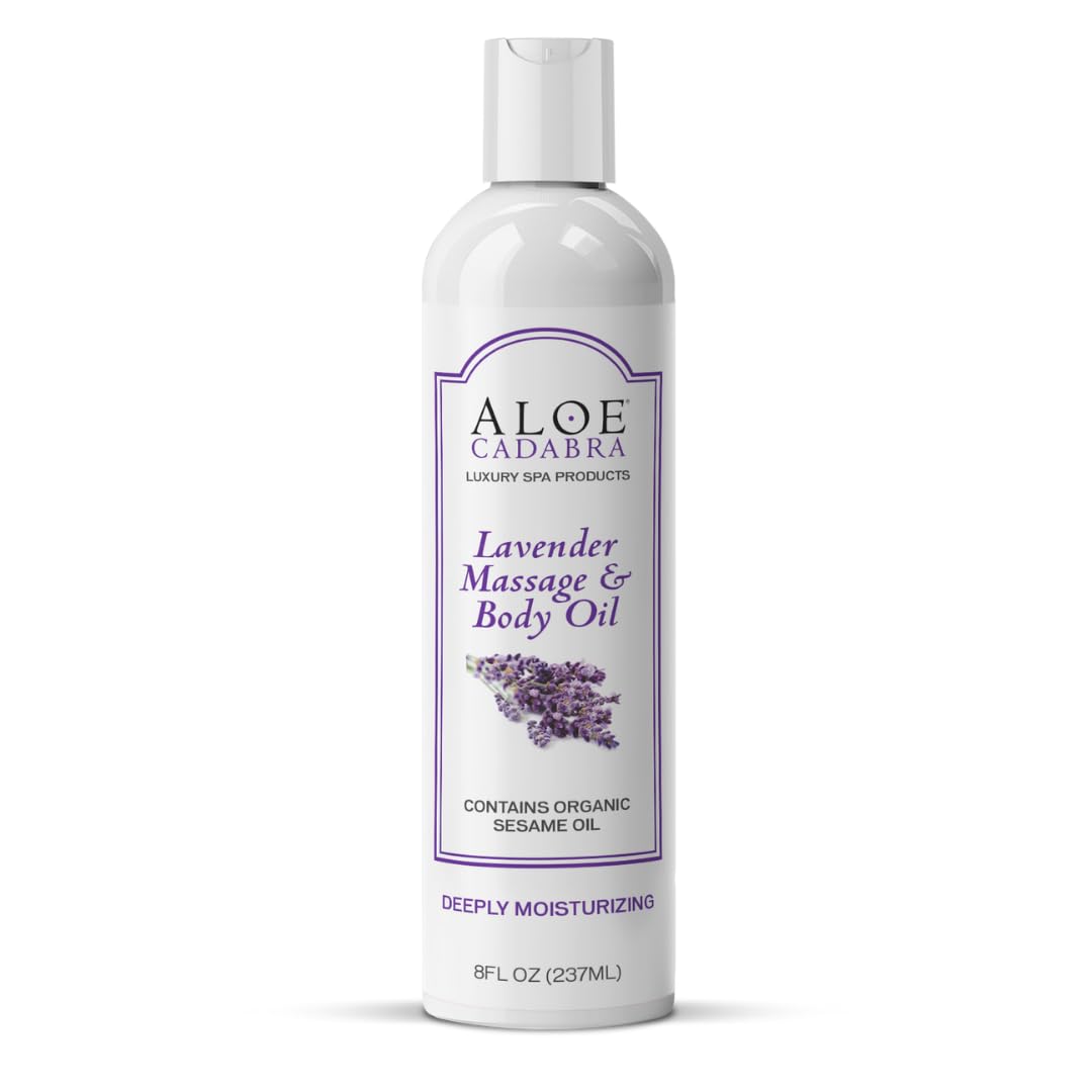 Aloe Cadabra Body Massage Oil for Men, Women, Couples, Relaxing Therapeutic Massage, Aromatherapy, Moisturizing Bath & Body Oil 