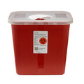 Kendall Multi-Purpose Sharps Containers 2 Gallon 10'' h X 7.25'' d X 10.5'' w Red Container W/Rotor Lid - Model 8970 - Each