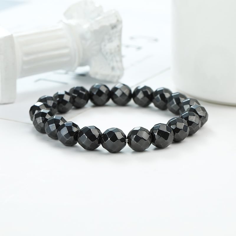 DivaGlamz Hematite Bracelet For Men, Reclaim Your Edge & Confidence Natural Hematite Stone Beaded Stretch Healing Bracelets Insp