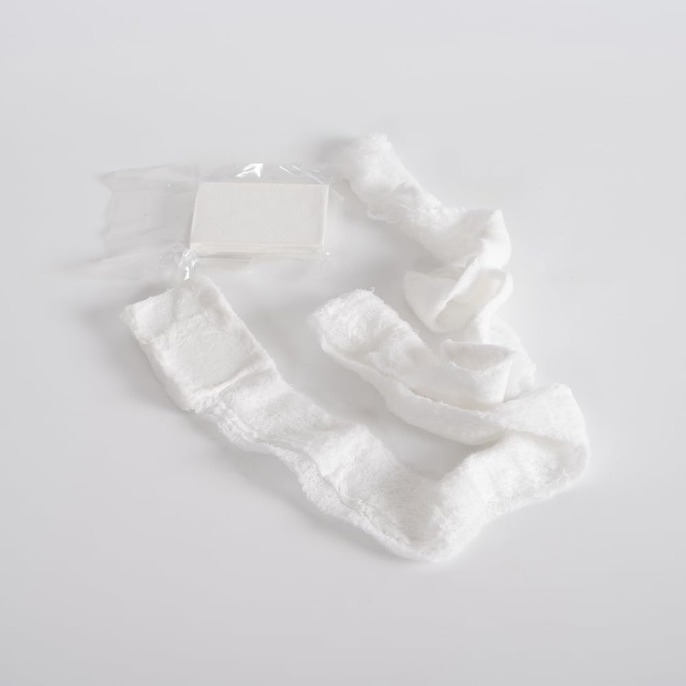 HOSPORA 100% Cotton Z Folded Sterile Compressed Gauze, 4.5 in x 4.1 Yards, First Aid and Emergency Kit Gauze Pads(Pack of 5)