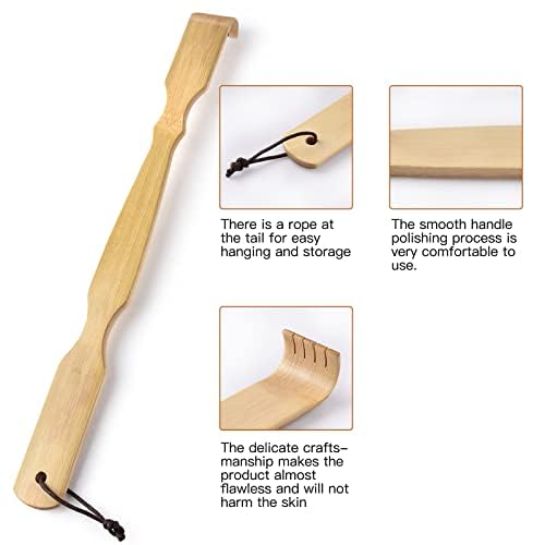 Omszte 2 Pack Bamboo Back Scratcher,100% Natural Bamboo Back Scratchers for Itching Relief,Strong & Sturdy 17 inches