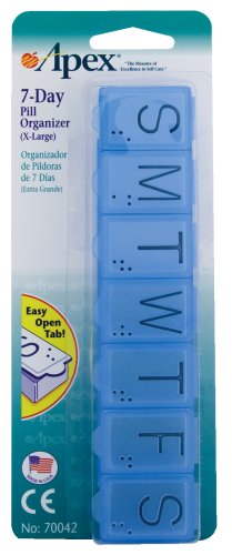 Apex 7-Day Pill Organizer, X-Large, 1 Organizer (Pack of 1)