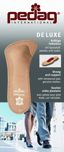 Pedag 123 De Luxe 3/4 Leather Orthotic with Metatarsal Pad, Longitudinal Arch Support, Tan, Womens 6