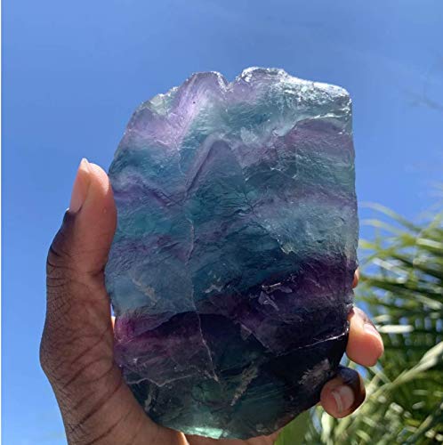 Zenkeeper 1 Lb Large Rough Fluorite Stone Raw Fluorite Crystal Stone Natural Rainbow Fluorite Purple Fluorite Green Fluorite Cry