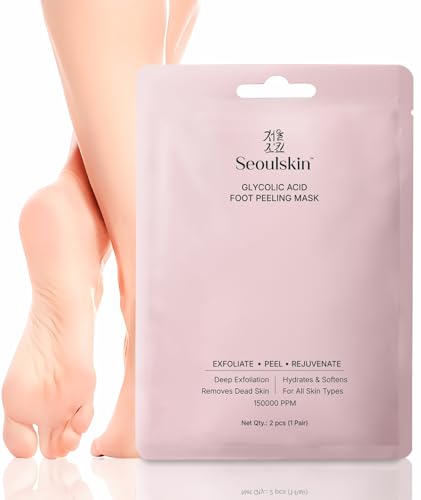 Seoulskin Glycolic Acid Foot Peeling Mask, 150000 Ppm (1 Pair) Korean Peeling & Exfoliating | Deep Exfoliation With Glycolic Aci