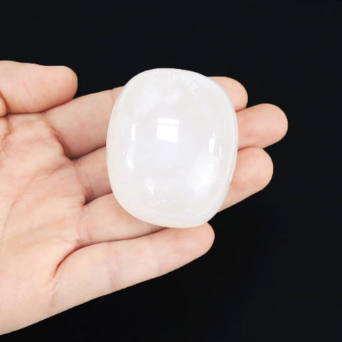 YATOJUZI 1.6''-2'' Clear Quartz Natural Crystals and Healing Stones Worry Stones Polished Rocks White Gemstones Palm Stone for M