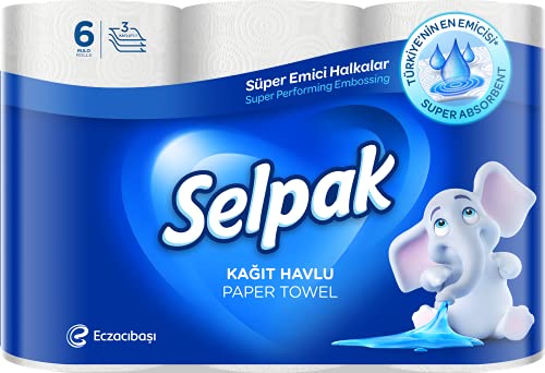 Selpak Imported Paper Towel Kitchen Roll 3Ply  6 Rolls