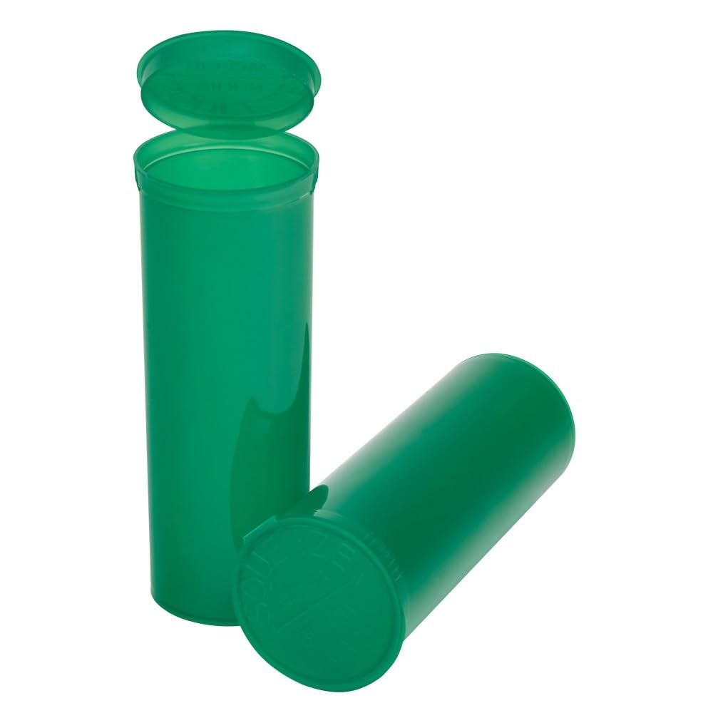Sandhill Tools Child-Resistant 60 Dram 7.5 Oz Pop-Top Vial with Hinged Lid Airtight Plastic Empty Pill Bottles for Supplements,