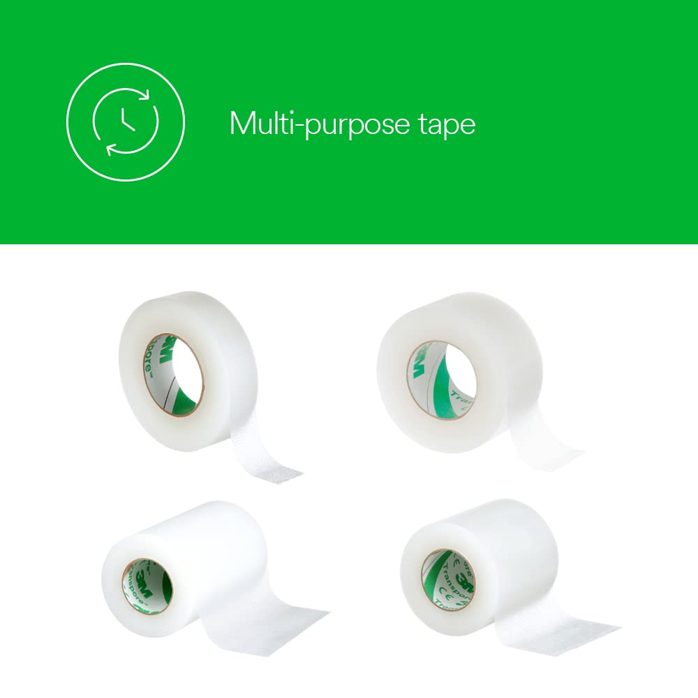 3M Transpore Surgical Tape, 1527-0, 1/2 in X 10 yd, 24 Roll/Carton, 10 Carton/Case