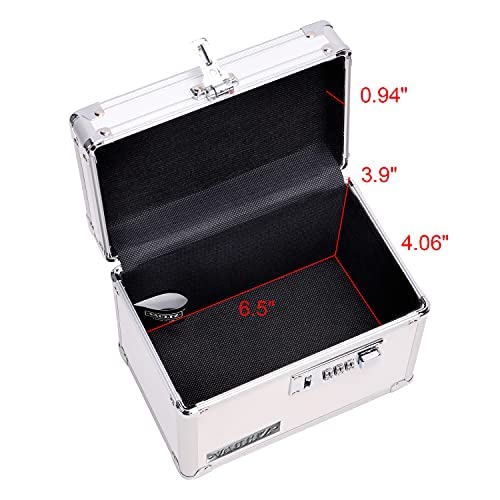 Medicine Lock Box w/Combination Lock - 5 x 7 x 5 Cabinet Safe, White
