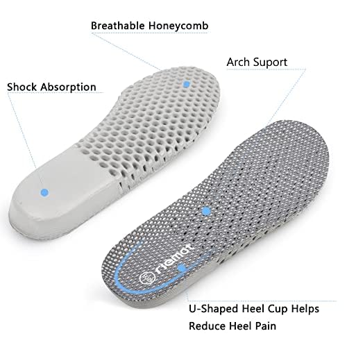 riemot 2 Pairs Shoe Insoles for Men Breathable Honeycomb Sport Inserts Cushioning Running Sneakers Insole Water Shoes Replacemen