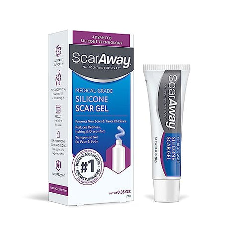 ScarAway Silicone Scar Gel, Helps Improve Size, Color & Texture of Hypertrophic & Keloid Scars from Injury, Burns & Surgery, Wat
