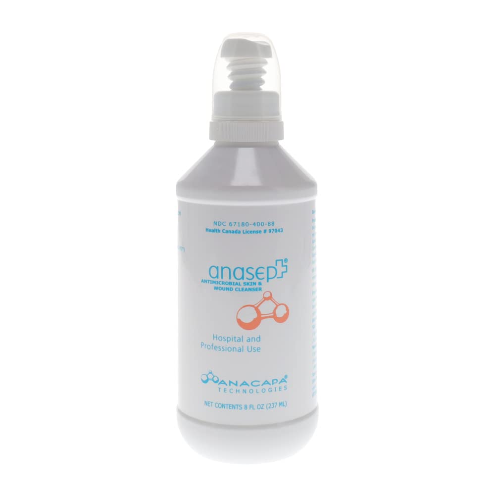 Anasept-Antimicrobial Skin and Wound Cleanser, 8 oz. Bottle with Finger Sprayer, Wound Spray, Sterile Rinse, Healing Spray for H