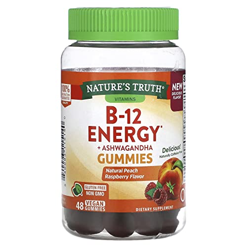 B-Energized Energy Gummies | 48 Count | with B-Vitamins, L-Carnitine & Ashwagandha | Vegan, Non-GMO & Gluten Free Supplement | b