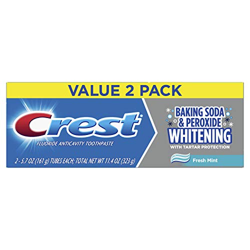 Crest Cavity & Tartar Protection Toothpaste, Whitening Baking Soda & Peroxide,5.7 Ounce (Pack of 2)