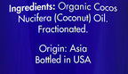 Organic, Fractionated Coconut Oil, for Skin, Essential Oils - 100% Pure, Fractionated Coconut Oil, by Zongle Therapeutics, 4 OZ
