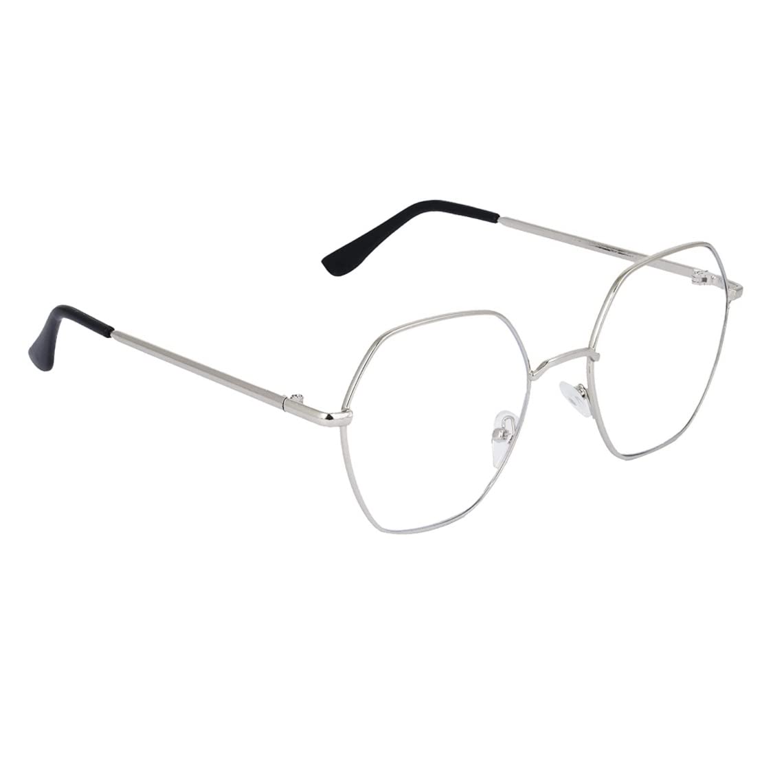 Creek Blue Light Blocking Blue Cut Zero Power AntiGlare Eyeglasses, Hexagon Frame For Eye Protection From Uv By Computer/Tablet