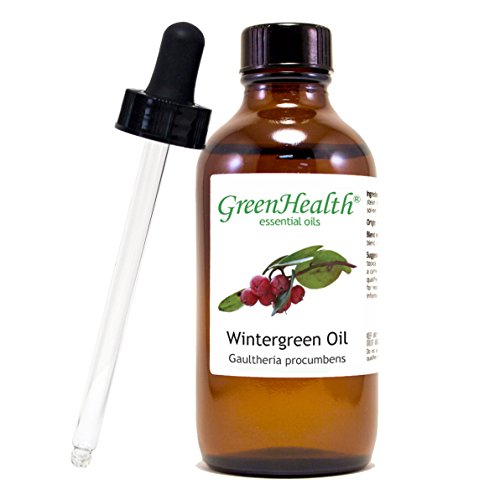 Wintergreen Essential Oil 4 fl oz (118 ml) Glass Bottle w/Glass Dropper     100% Pure Essential Oil
