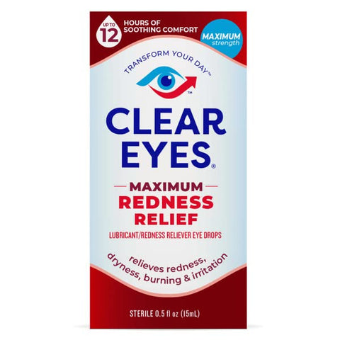 Clear Eyes Maximum Strength Redness Relief Eye Drops, 2 Count