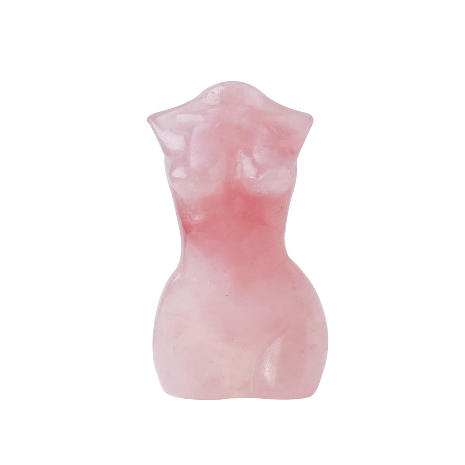Apengshi Natural Rose Quartz Goddess Image Hand-Carved Female Model Collect Sculpture Crafts Healing Crystal Meditation Yoga Bal