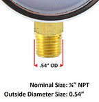 Low and High Pressure Gauges for Oxygen Regulator - 2.5 inches (PAIR)