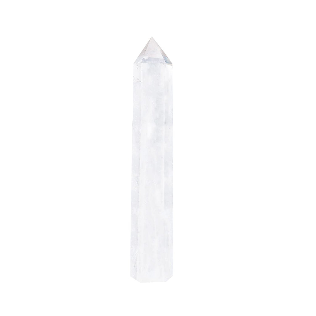 Apengshi Large Clear Quartz Natural Healing Crystal Tower 5.9-6.3 6 Faceted Single Point Chakra Crystal Wand Energy Meditation S